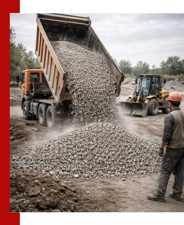 Доставка щебня в Верхнем Уфалее крупными и мелкими фракциями