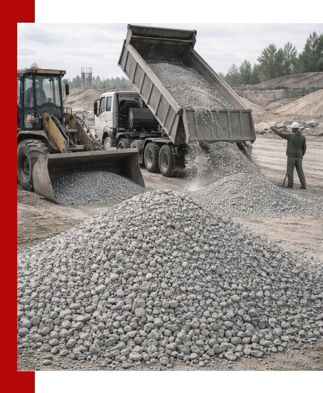 Доставка известнякового щебня фр. 5–20 в Верхнем Уфалее