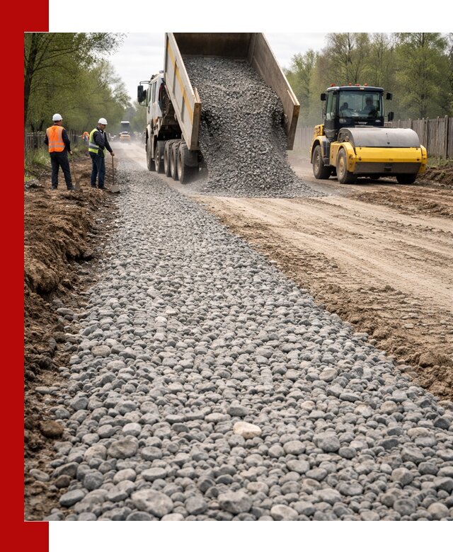 Доставка щебня для отсыпки дорог в Верхнем Уфалее высокого качества