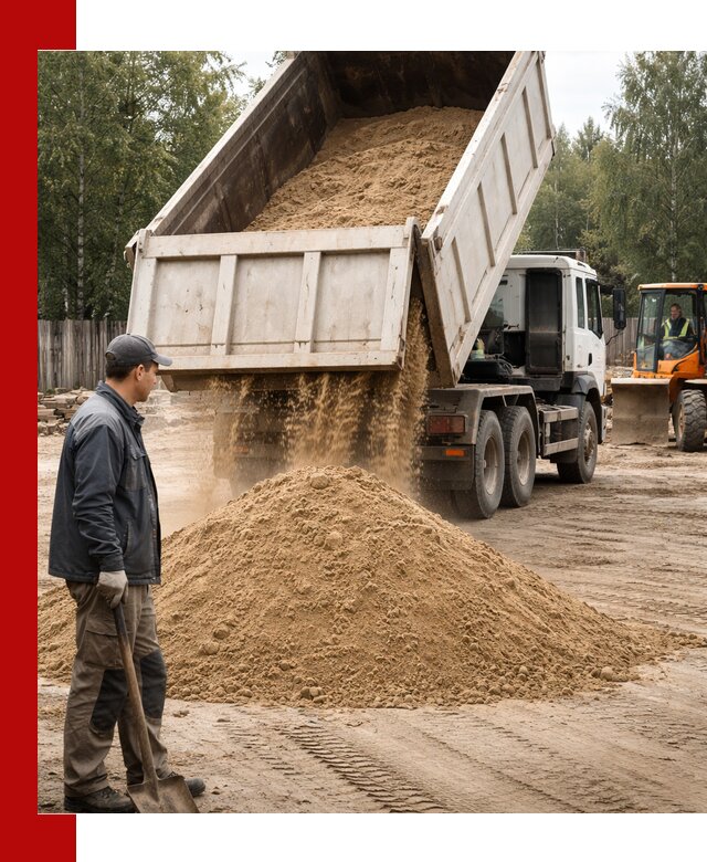 Доставка и продажа песка с разгрузкой в Верхнем Уфалее