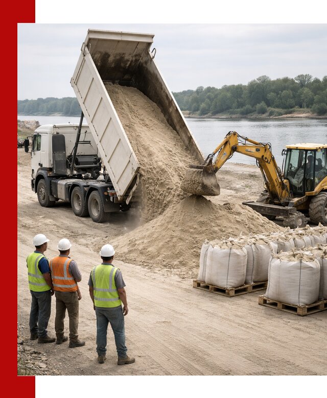 Доставка речного песка в Верхнем Уфалее самосвалами и погрузкой