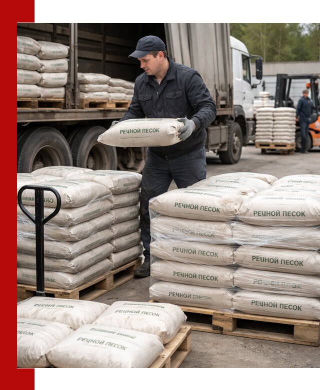 Речной песок в мешках с доставкой в Верхнем Уфалее
