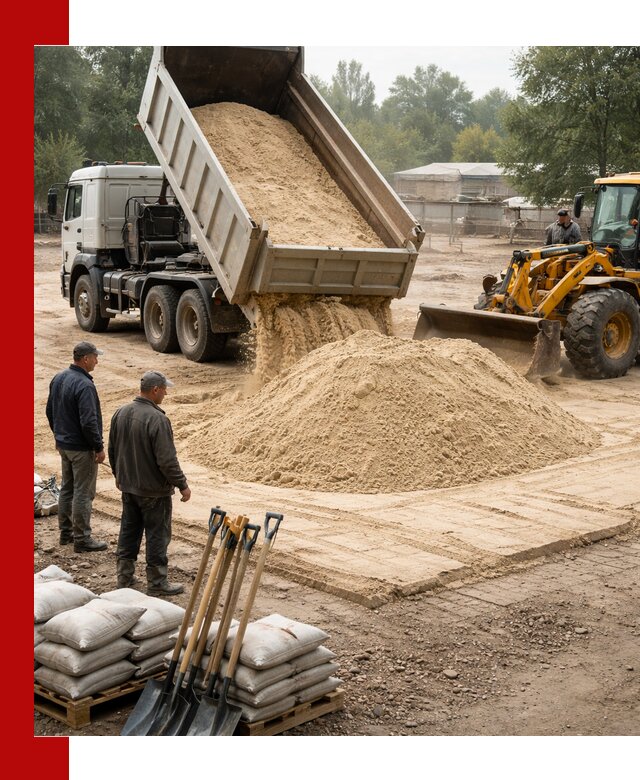 Доставка мытого песка в Верхнем Уфалее с самосвалами по выгодной цене