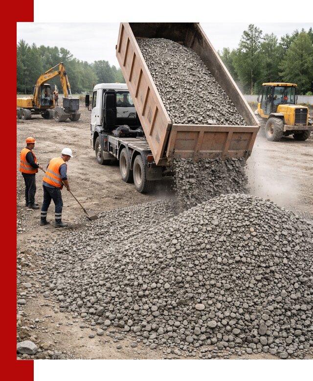 Доставка гравия фракции 40-70 в Верхнем Уфалее оптом и в розницу