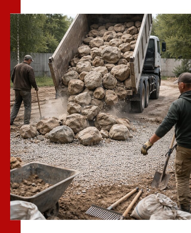 Доставка и укладка булыжника в Верхнем Уфалее