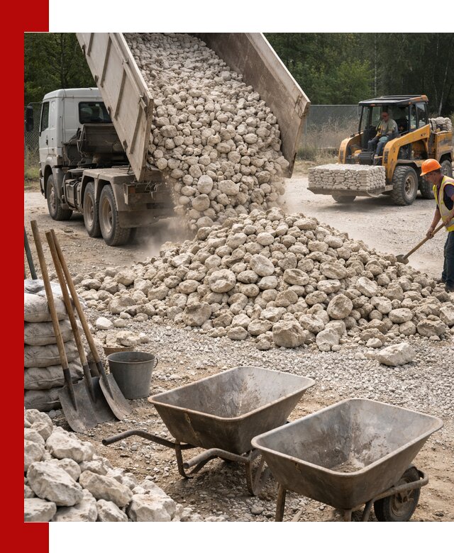 Доставка и продажа бутового известнякового камня в Верхнем Уфалее