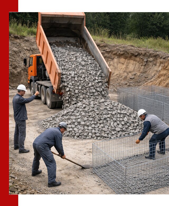 Камень для габионов с доставкой в Верхнем Уфалее быстро и надёжно