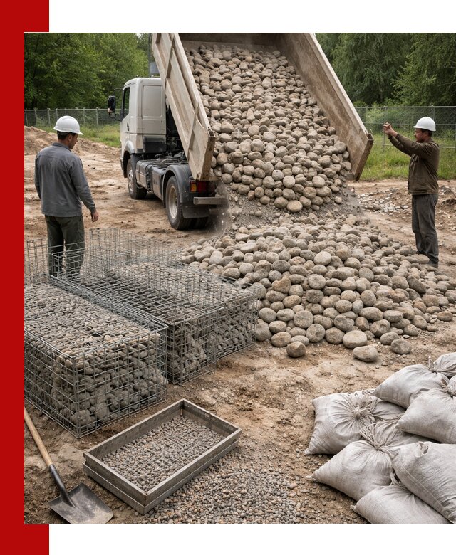 Камень для габионов фракция 70–151 в Верхнем Уфалее