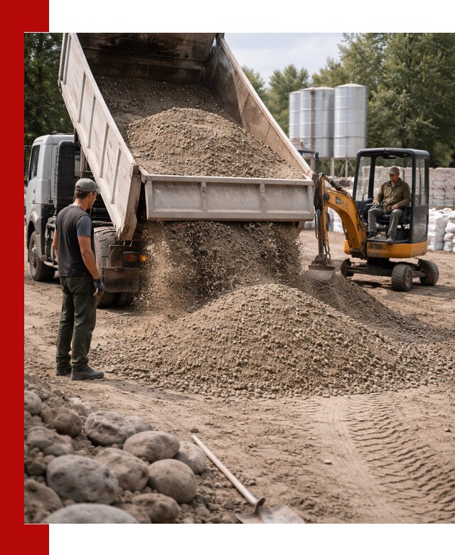 Доставка ПГС С3 в Верхнем Уфалее самосвалами и миксерами