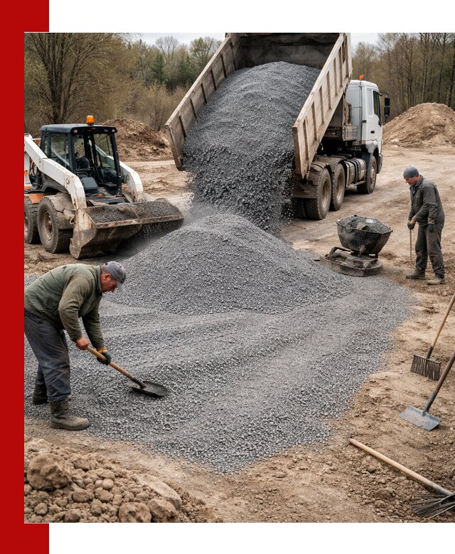 Отсев для подсыпки в Верхнем Уфалее — доставка и подсыпка на участок