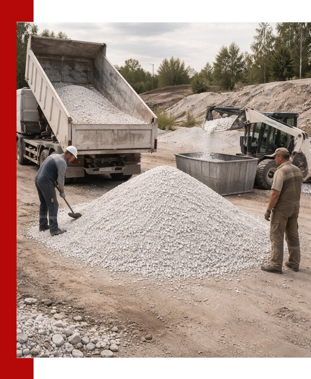 Доставка и продажа белой мраморной крошки в Верхнем Уфалее