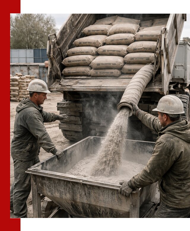 Доставка цемента М400 в Верхнем Уфалее оптом и в розницу