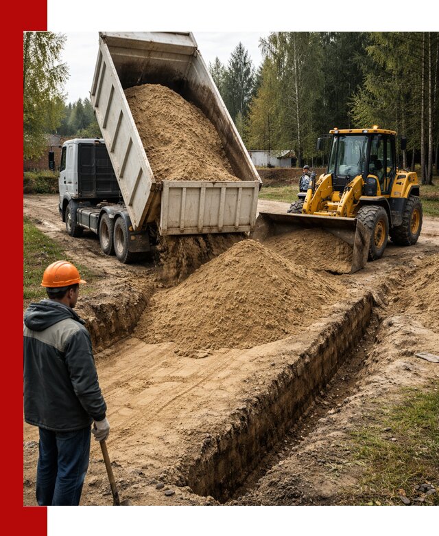 Доставка песчаного грунта в Верхнем Уфалее для строительных работ