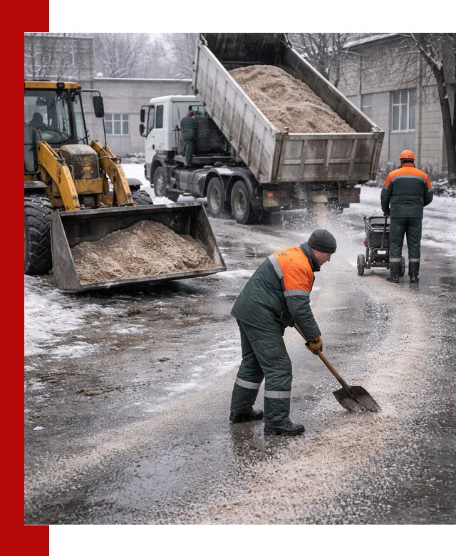 Реагент против гололеда с доставкой и нанесением в Верхнем Уфалее