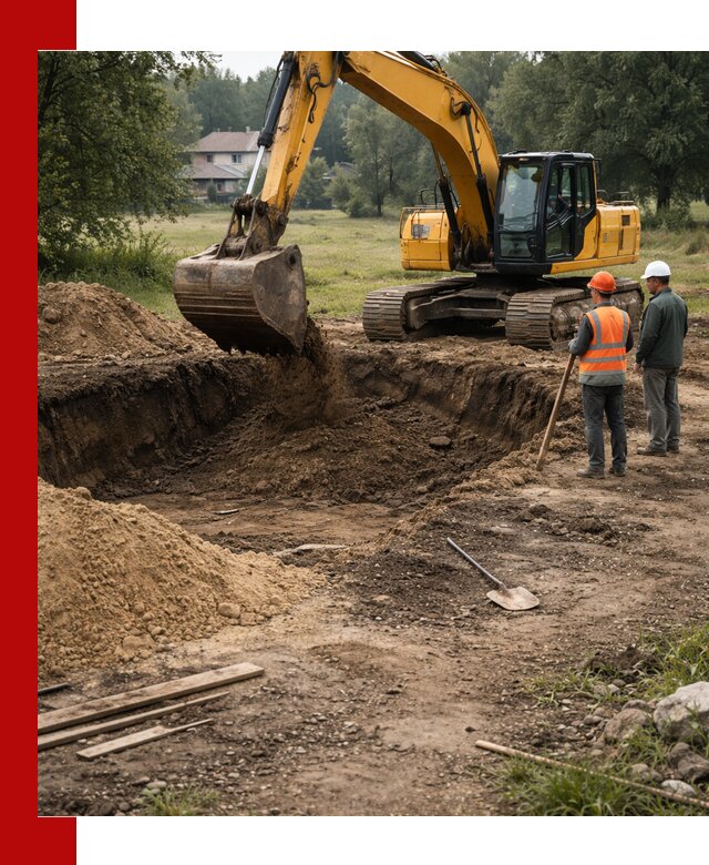 Рытье котлована под фундамент в Верхнем Уфалее (быстро и недорого)