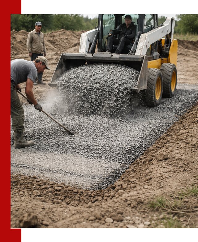 Устройство щебеночной подушки в Верхнем Уфалее для дорог и фундаментов